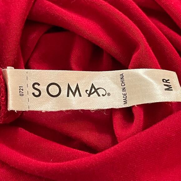 Soma red knit tee shirt t-shirt women's medium may be sleep shirt soft comfort - Picture 5 of 12
